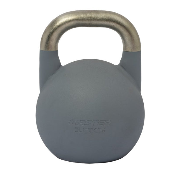 Denna kettlebell för tävling väger 18 kg