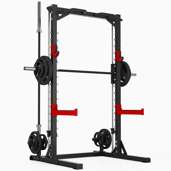 En stabil kombinerad smithmaskin och half rack